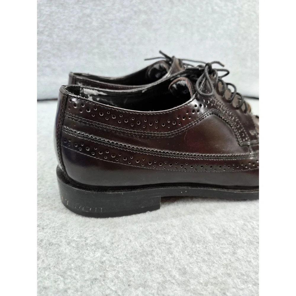 Nunn Bush Mens Dress Shoes Brown Leather Long Wingtip Derby Size 11